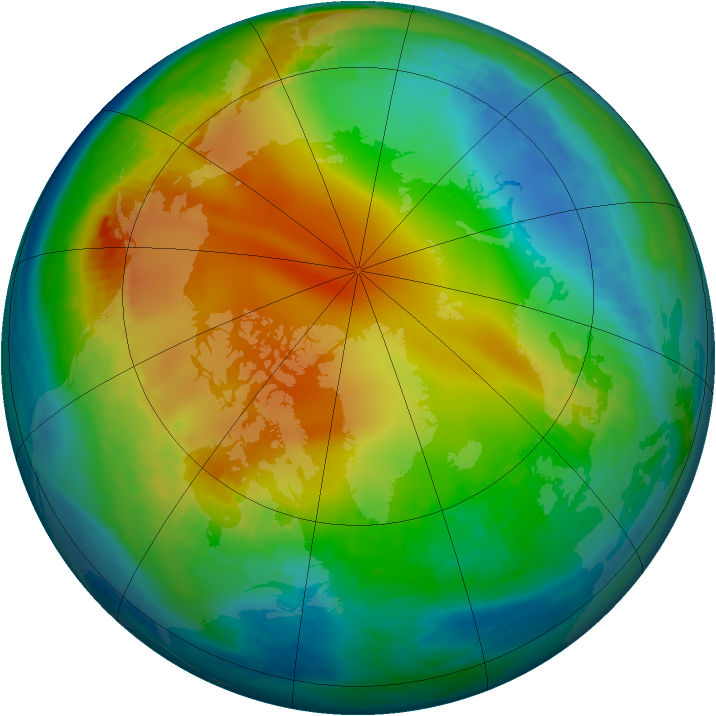 Arctic ozone map for 05 December 1981